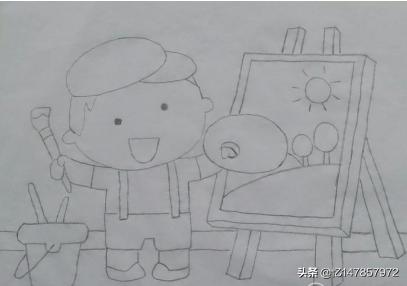 相框简笔画,如何画小小画家的简笔画？