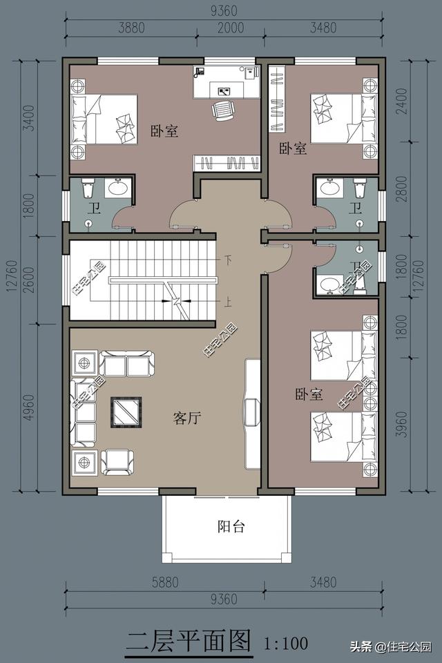 长16米宽8米户型图图片