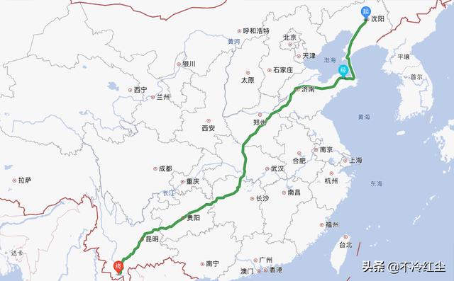 从沈阳到西双版纳自驾选择什么路线？