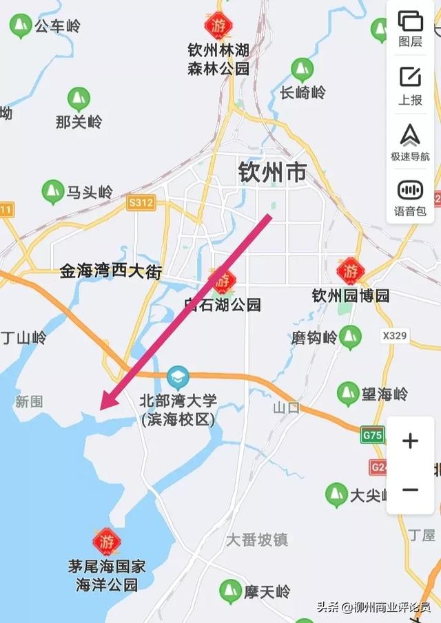 接着是防城港的地图.