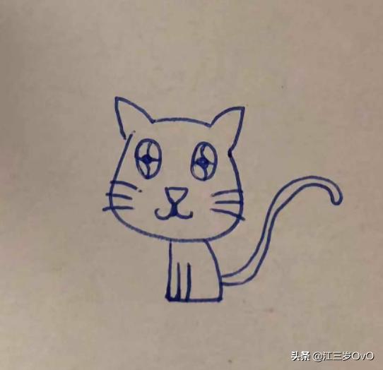 小花猫简笔画:小花猫简笔画图片 怎么画小猫简笔画；小猫简单又可爱的画法？