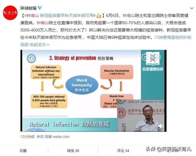 钟南山院士表示,新冠疫苗最早秋天就可以用,你想说点什么？