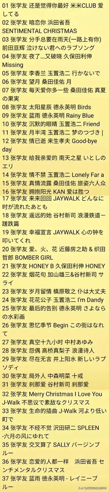 歌神张学友创作过哪些歌曲？