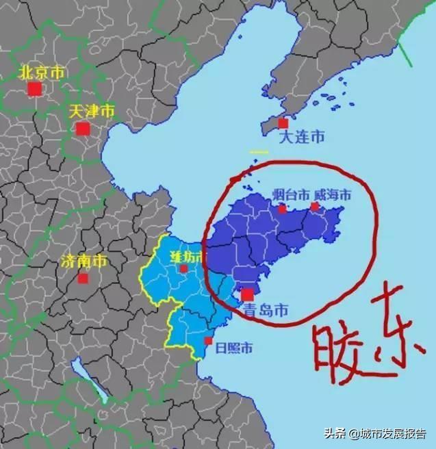 不过现在说起胶东通常是指胶东五市,包括青岛,烟台,威海,潍坊,日照五