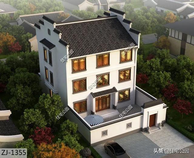 宅基地面宽12米进深11米 该怎么设计一栋中式风格的三层别墅 头条问答