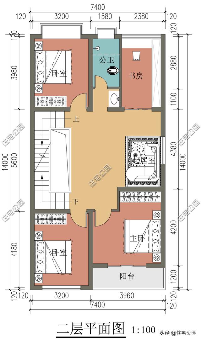 宽7米,长20米的农村自建住房如何设计?