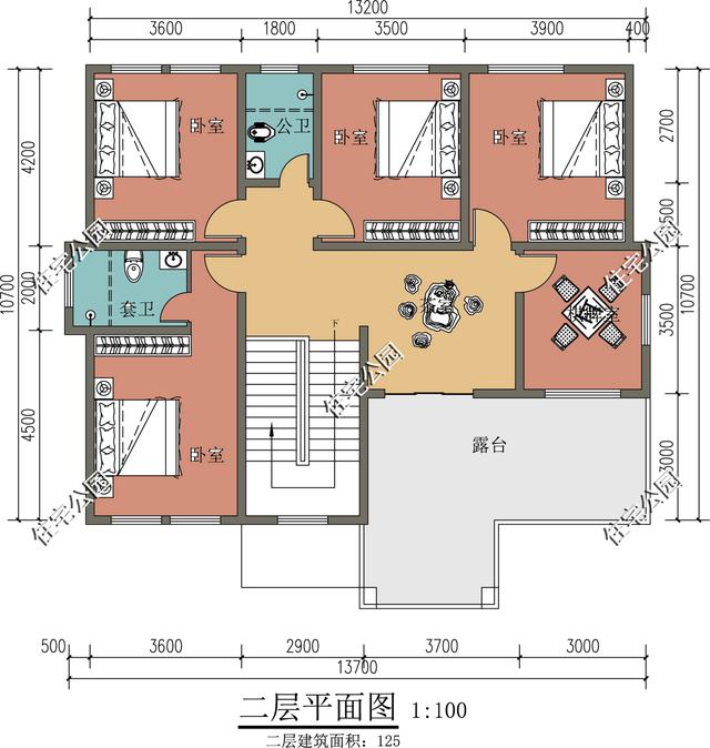 开间16米,进深10米,北面不能留窗,但是东西能留窗,有什么户型图?