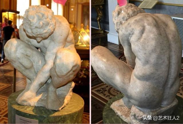 米开朗基罗的雕塑品《蜷缩成一团的小男孩》 在什么历史背景下创作的？