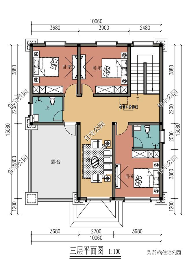 面宽10.3米进深13米自建房怎样设计?