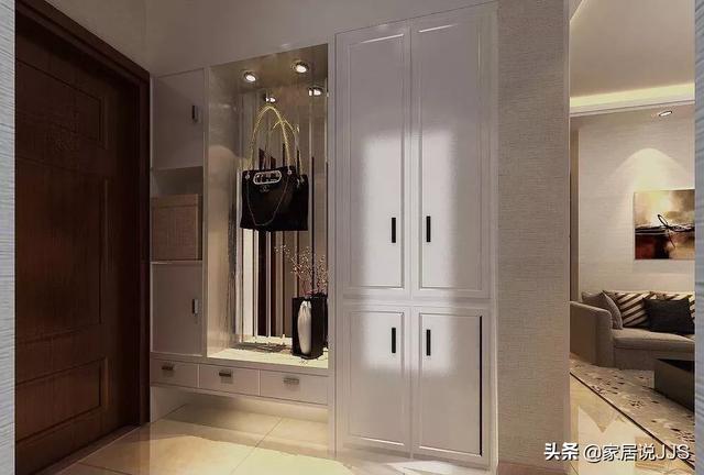 鞋柜放在入户门哪侧好,入户鞋柜深度能超过门框吗？