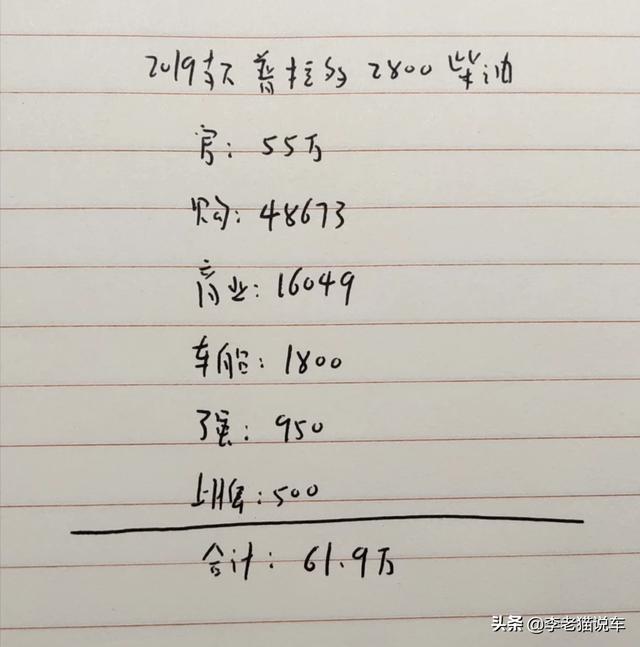 2800柴油普拉多报价多少？