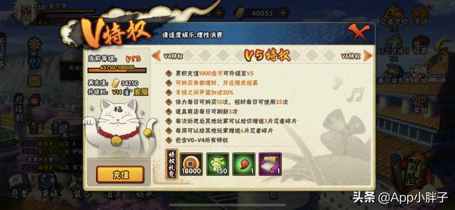 火影忍者手游,有必要充到V5吗？