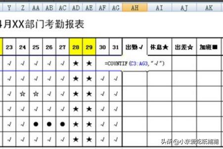 如果用excel制作实用的考勤报表？