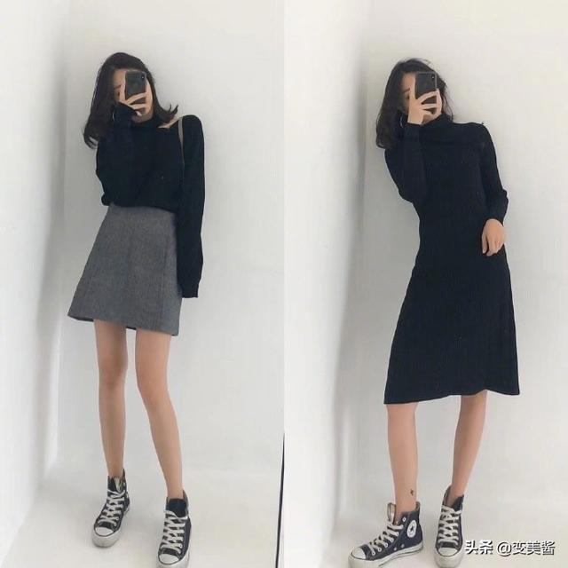 星星黑白色拼色绑带松:40岁的女人，怎样穿搭淑女又显瘦？