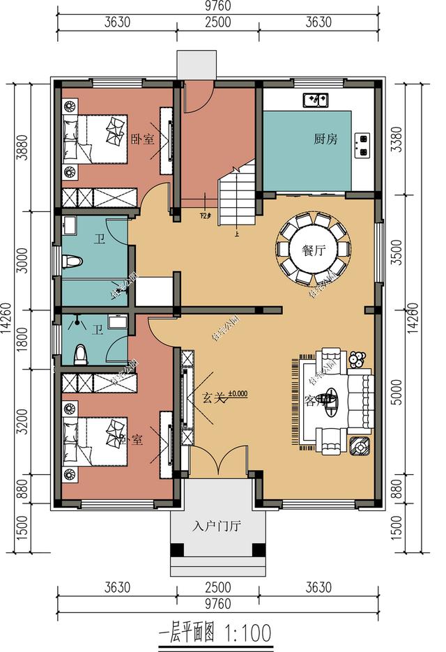 开间10米进深15米二层带院别墅怎么设计才能采光好?