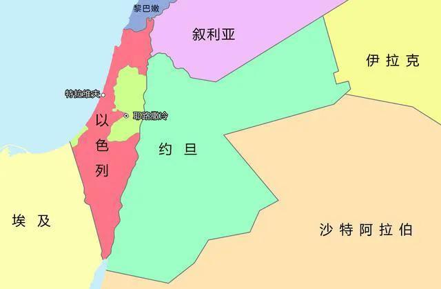 以色列与周边国家地图图片