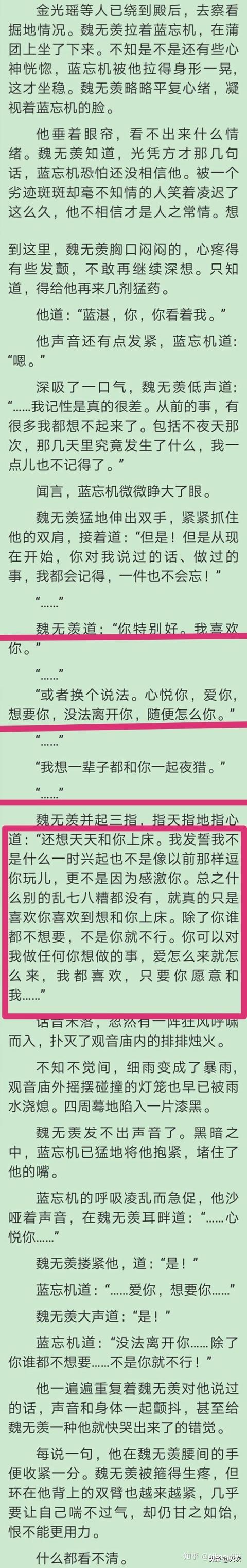 魔道祖师原著中,有哪些地方体现了忘羡的爱情？
