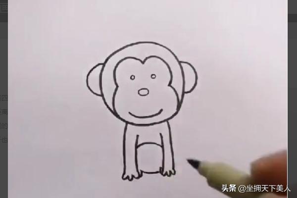 画猴子简笔画,简笔画猴子吃西瓜的画法？