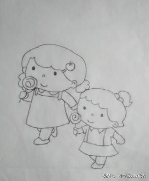 睡美人简笔画简笔画姐姐和妹妹的画法