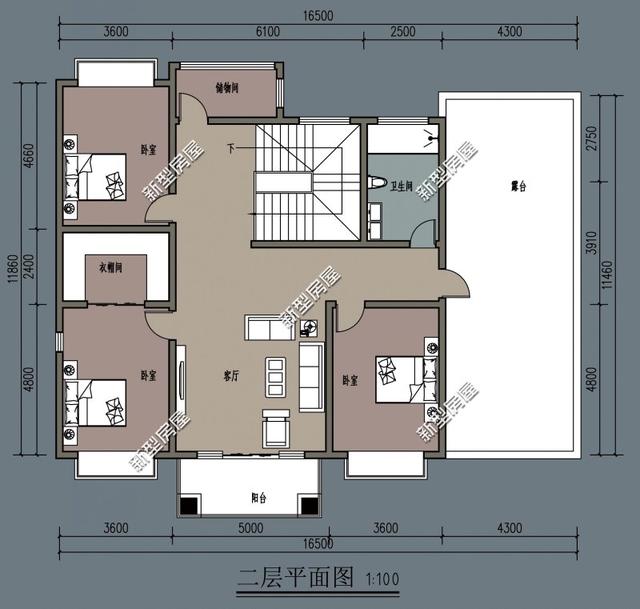 2022年农村自建房宽16米进深11米，二层，外型和室内怎么设计？