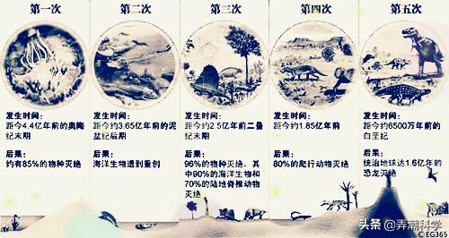 地球上五次生物大灭绝的原因是什么？