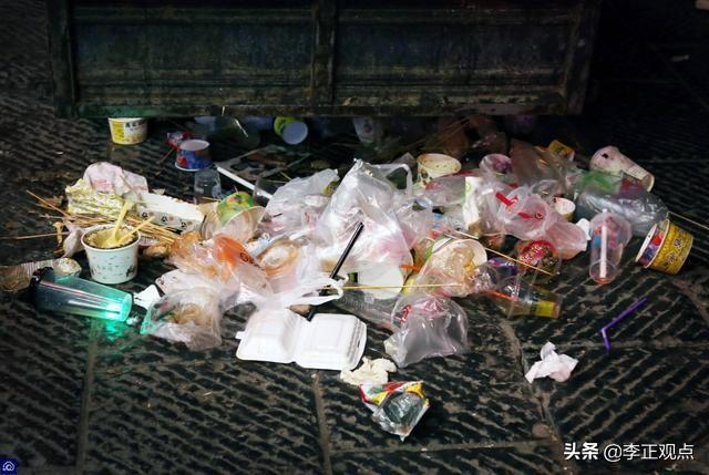 东莞环卫工人带宠物鸭扫大街:广西一商铺摆摊乱扔垃圾，被环卫工用生蚝垃圾堵门，你有何看法？