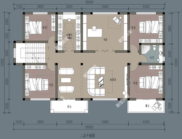 2022年长12米宽18米的房子想盖2层，有什么好的设计吗？