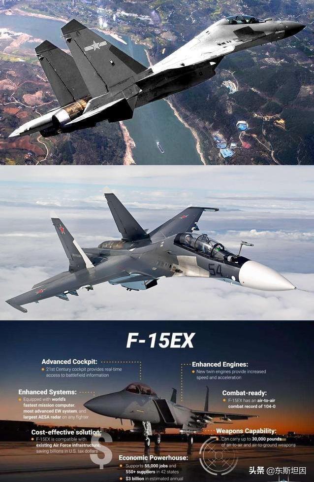 苏35S、F15EX、歼16,三款战机排名谁综合性能更强呢？