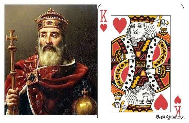 为什么所有扑克牌里面红心k的国王是把剑插头里面的