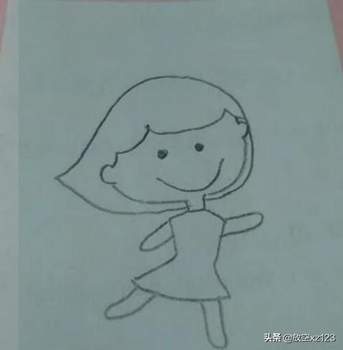 烟花简笔画彩色,卡通人物女孩彩色简笔画怎么画？