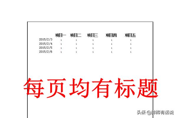 Word、Excel如何实现打印的表格每页都有标题？