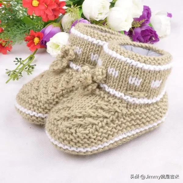 十来岁孩子的毛线鞋怎么织？