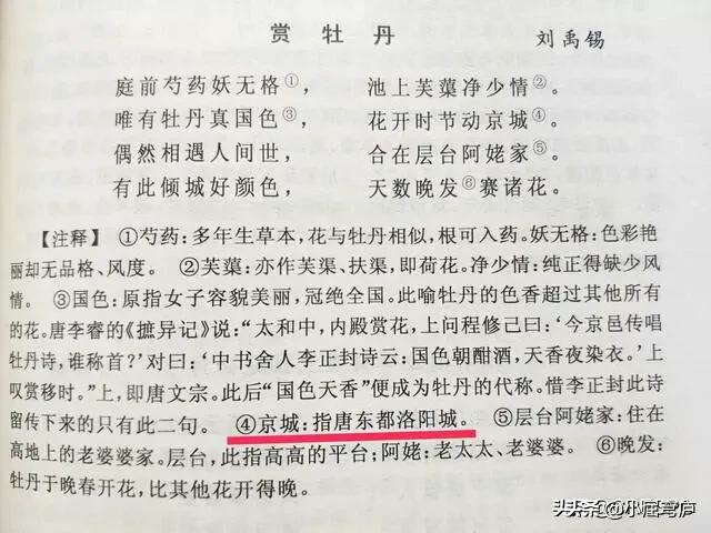“唯有牡丹真国色,花开时节动京城”中的“京城”指长安还是洛阳？