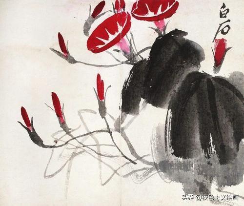 一串红国画画法:一串红国画画法步骤图 国画和水彩画画法一样吗？