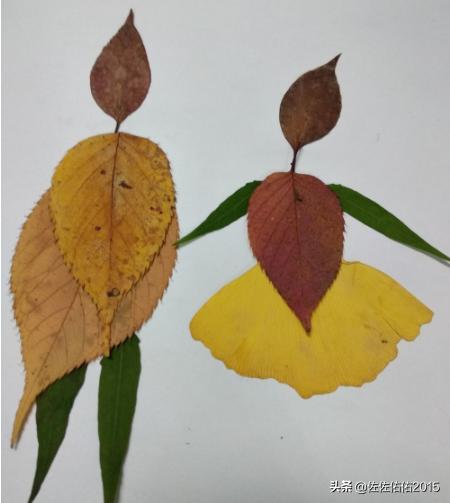 用叶子做手工贴画幼儿手工简单好看树叶贴画方法