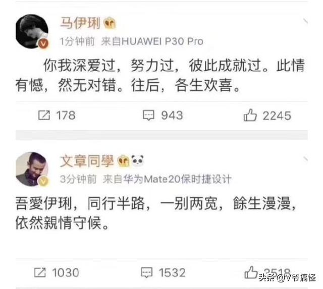 马伊俐二胎:文章马伊琍当初合好，现在为什么又离婚了？