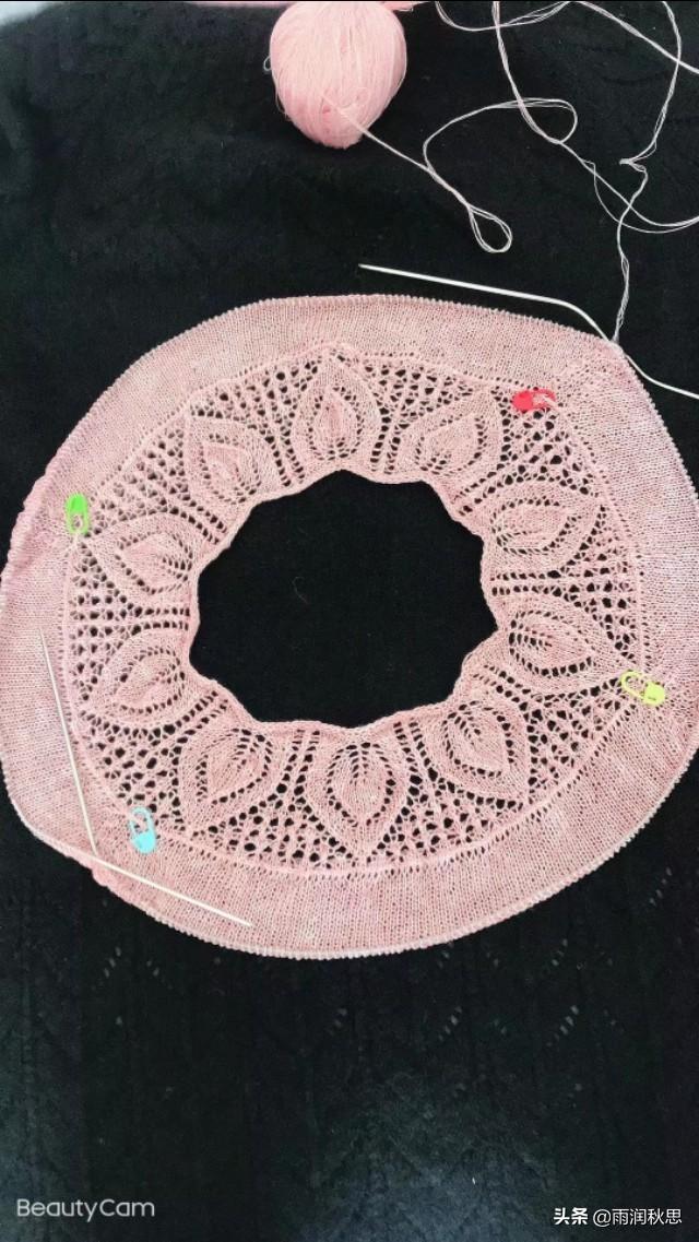 从上往下织叶子花,肩部怎么处理?-惠修网