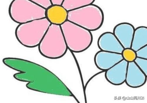 花的图片简笔画带颜色简笔画如何教小朋友画出美丽的花朵