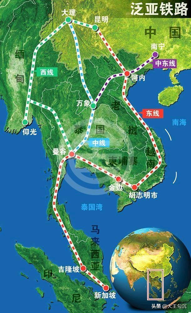 中南半島的泛亞鐵路連接了哪些國家