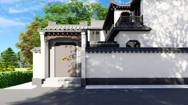 开间15米进深17米客厅在中间带小院怎么设计?