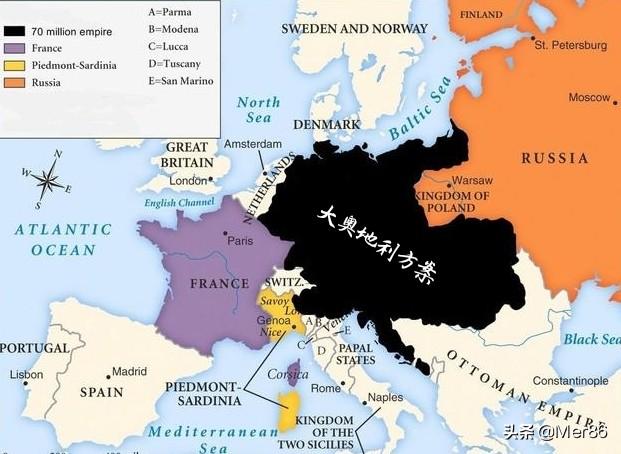 也就是把当时德意志各邦国和奥地利王国直接合并,足成一个横亘中东欧