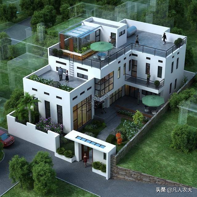 农村自建房在北方做平顶的多,因为北方雨量少,但平顶防冻防热效果差