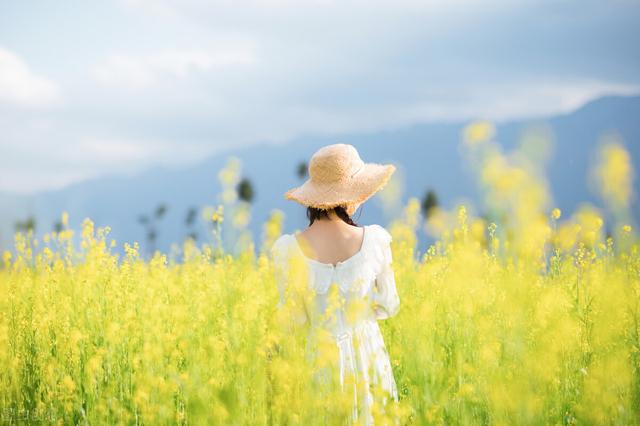 油菜花田野拍人像图片