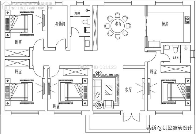 一层平房设计图开间17米进深11米怎么设计?