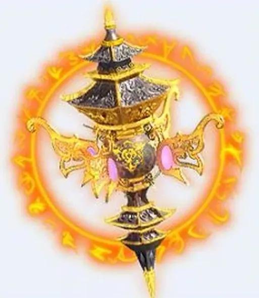 又名黄金塔,七宝玲珑塔,玲珑宝塔等,是托塔天王"李靖"手上所托之塔,为