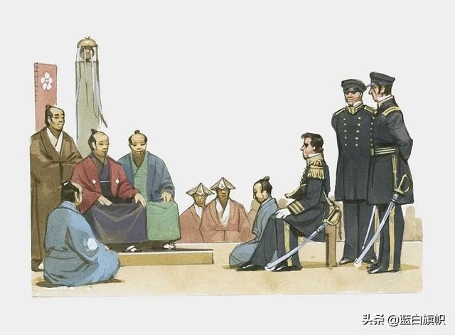 (3)日本开国在佩里放话一年之后的操作的1854年3月12日,德川幕府被迫