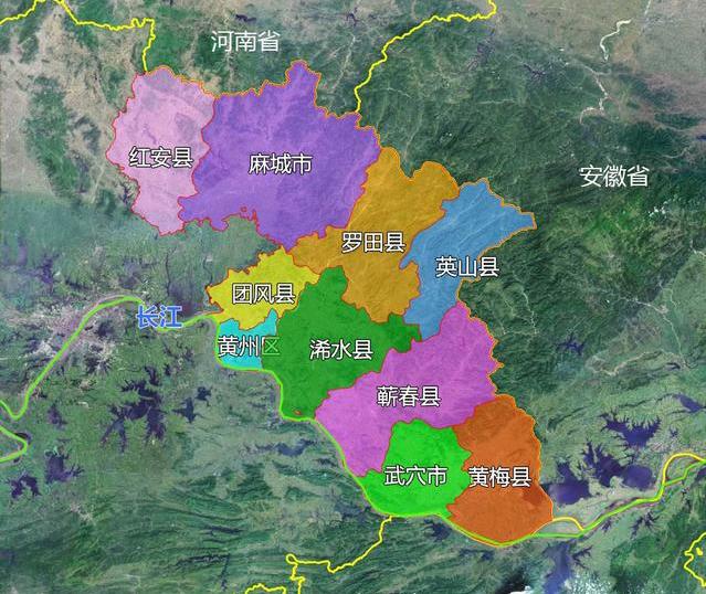 罗田县行政区划地图图片