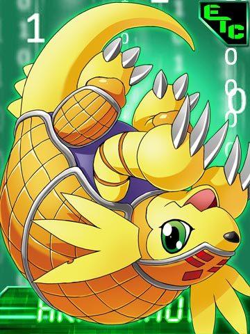 战甲兽穿山兽→战甲兽,成熟期被硬质化表皮覆盖全身的铠龙