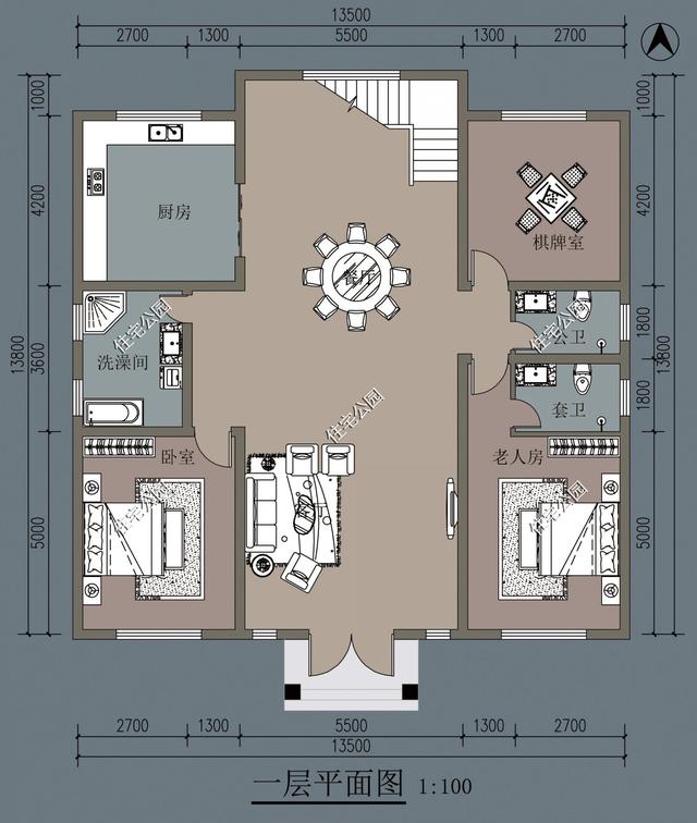 14m×14m的三层夹心房怎么设计?