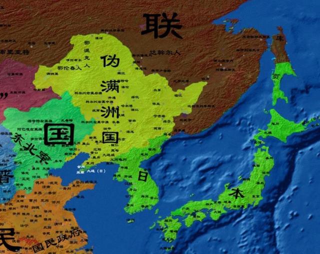 伪满洲国19省地图图片